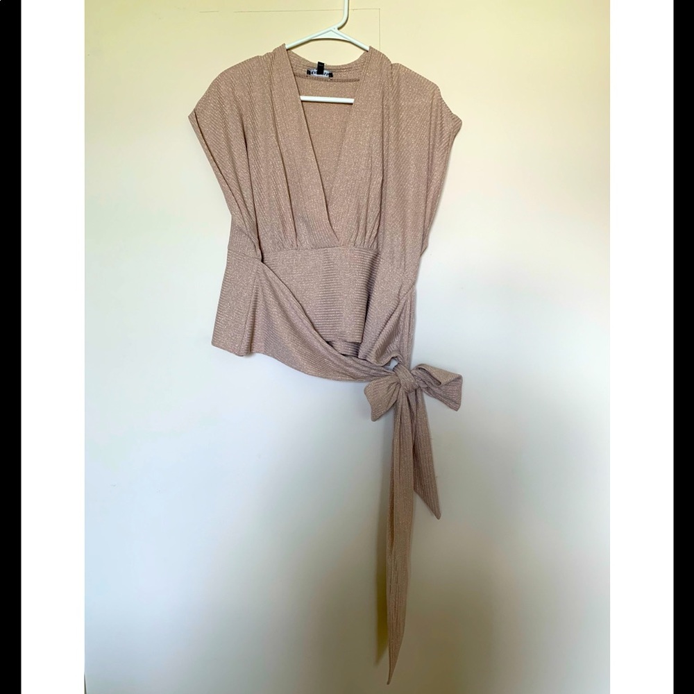 Express Sparkly tie around blouse